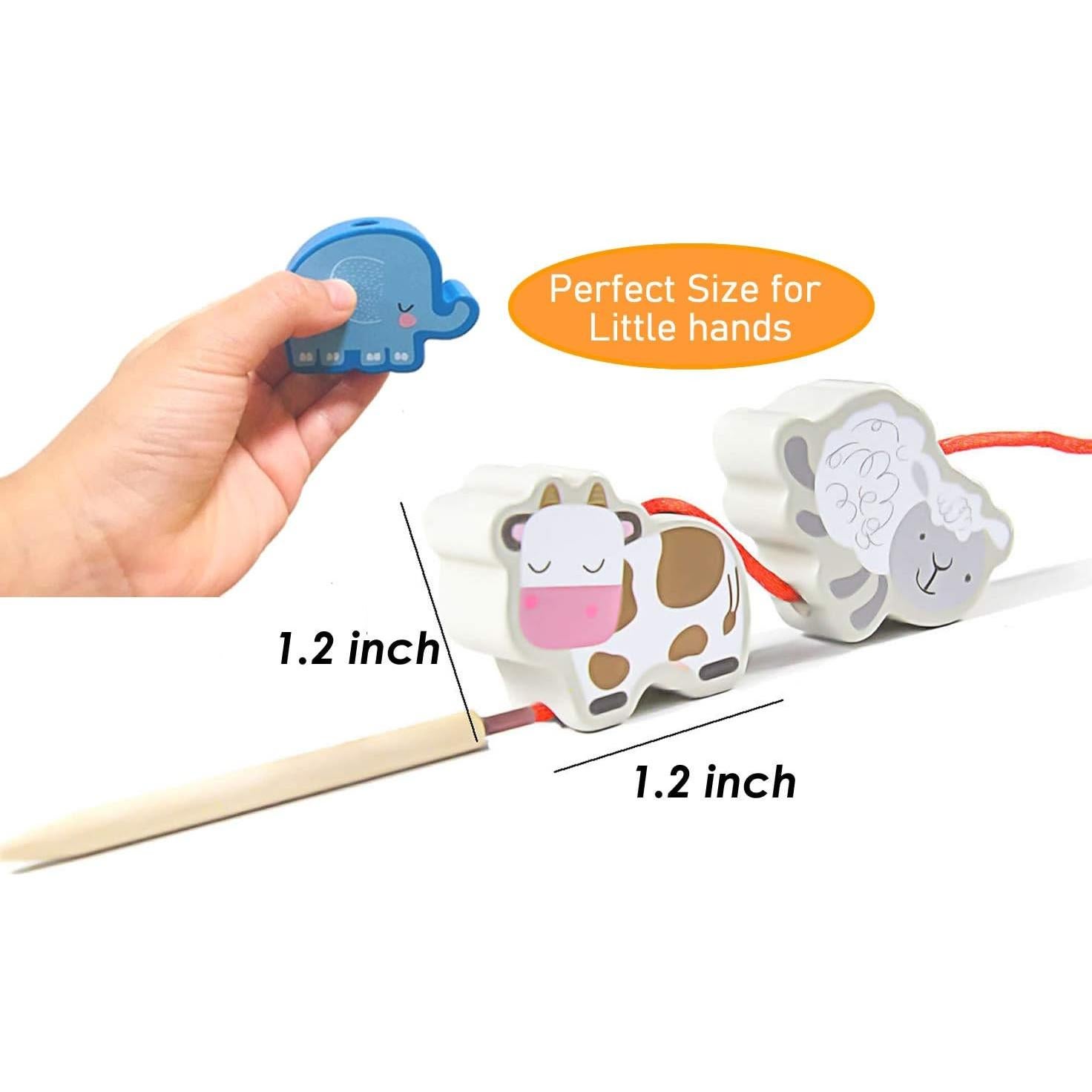 BMTOYS Juguete Educativo de Enhebrado de Madera Arcoíris