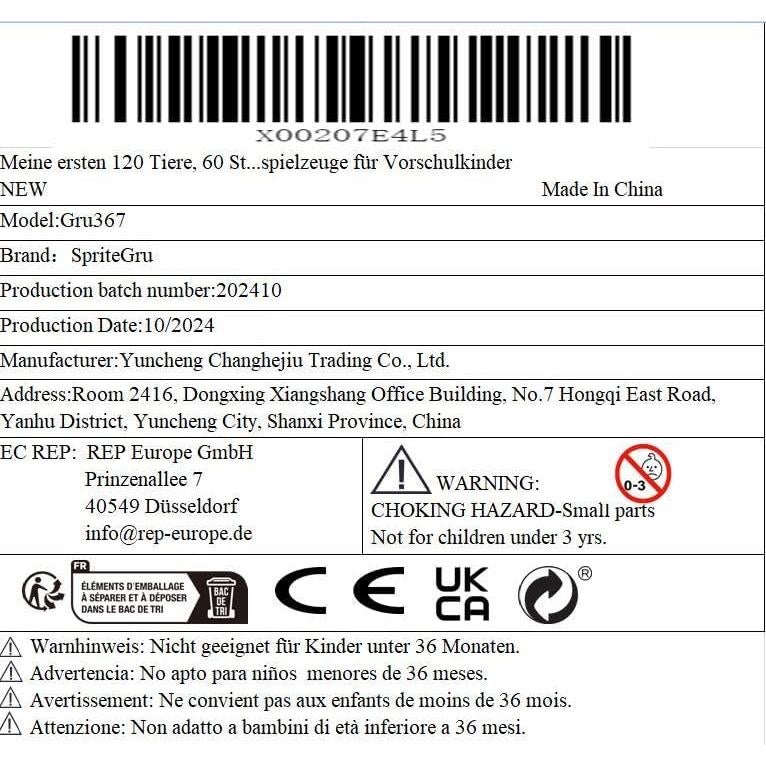 Tarjetas Didácticas de Animales 60PCS SpriteGru