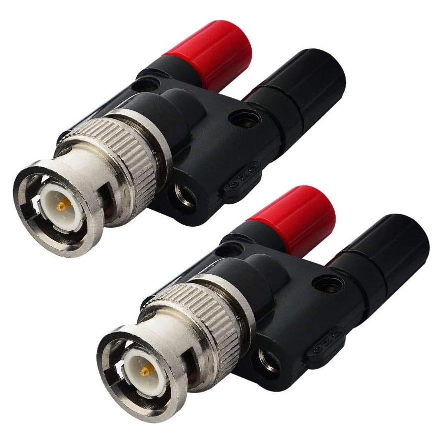 Adaptador BNC macho a 2 jack hembra banana 4mm Conectormore