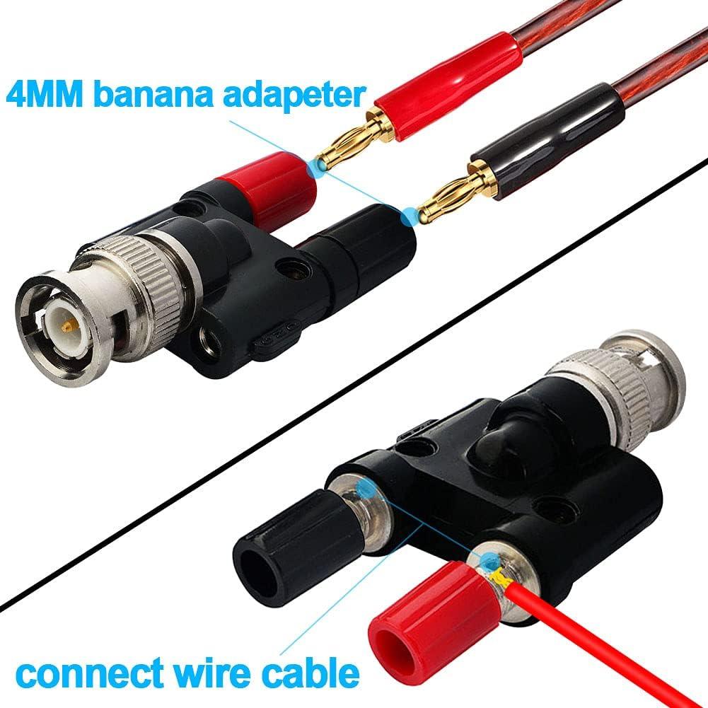 Adaptador BNC macho a 2 jack hembra banana 4mm Conectormore