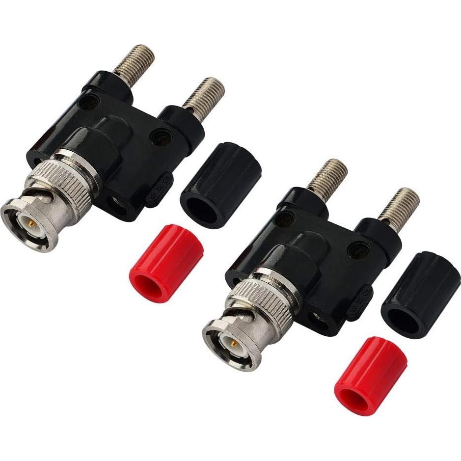Adaptador BNC macho a 2 jack hembra banana 4mm Conectormore