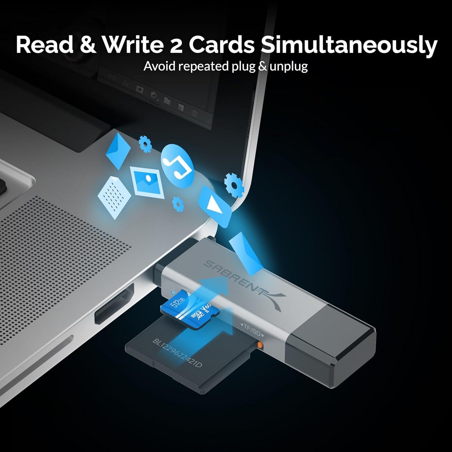 Lector de Tarjetas SD USB 3.0 Sabrent CR-BCA2 Doble Ranura