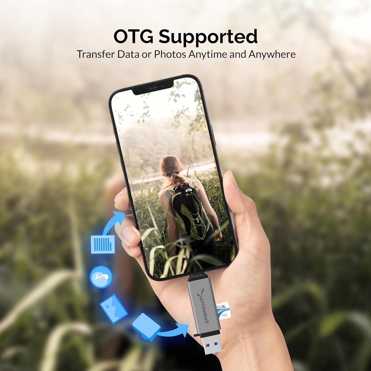 Lector de Tarjetas SD USB 3.0 Sabrent CR-BCA2 Doble Ranura