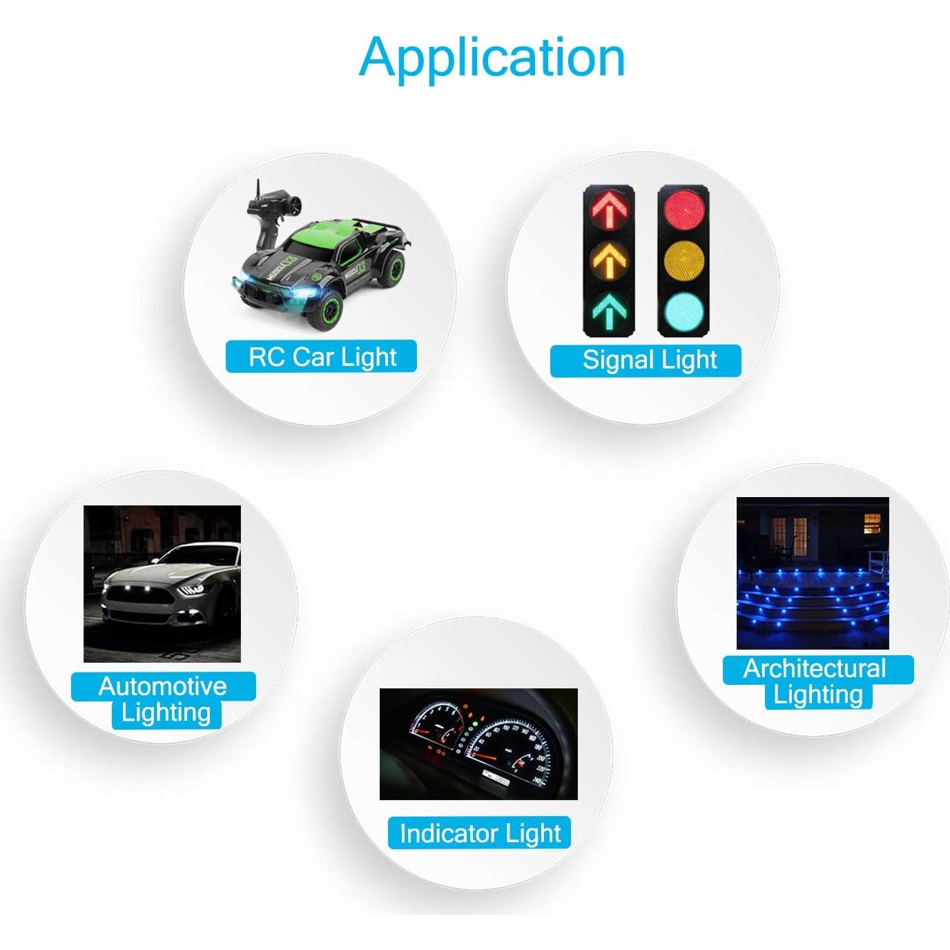 Kit 120 Luces LED 12V Diodo 5mm CHANZON 6 Colores