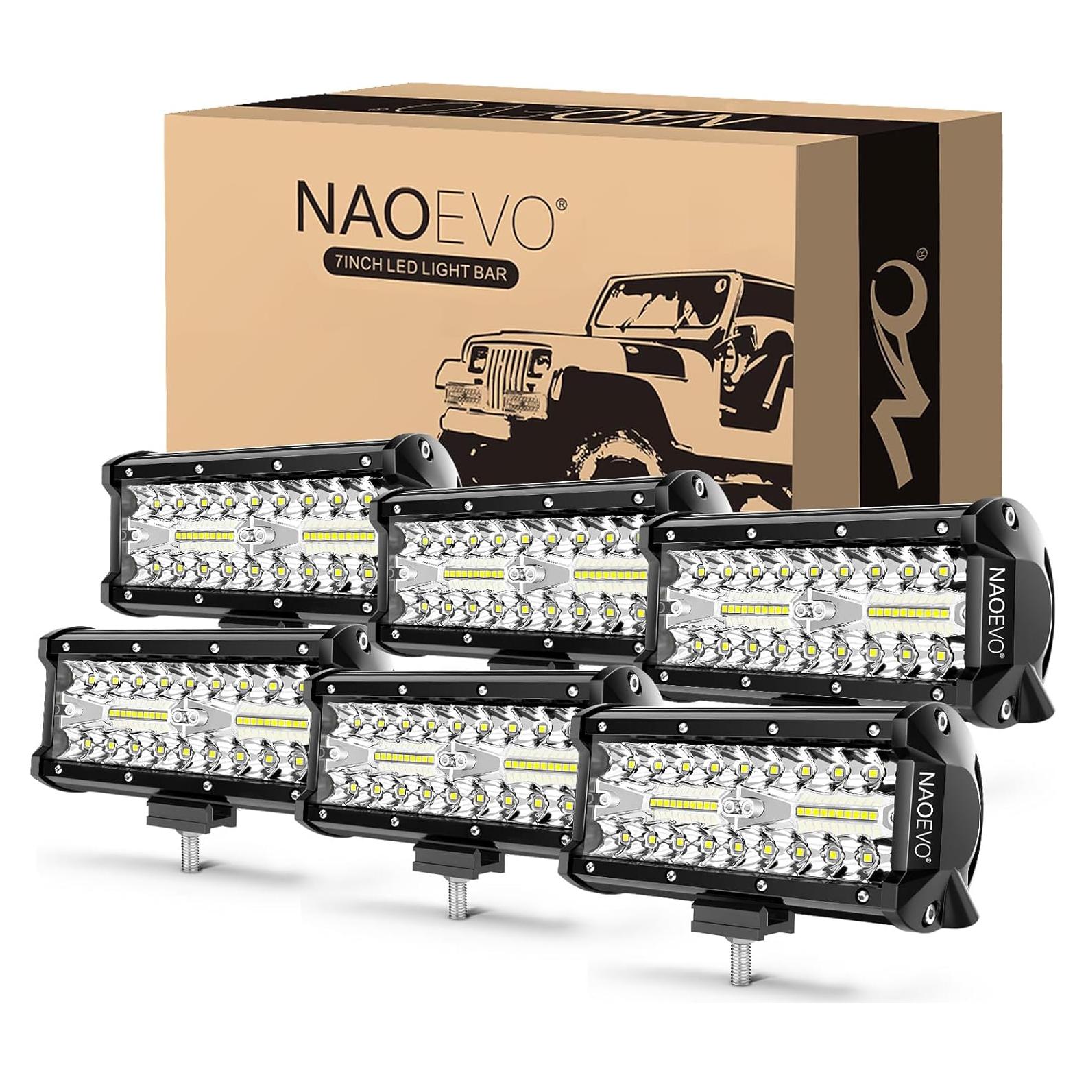 Barra de Luz LED NAOEVO 17.78cm 720W 72000LM Impermeable