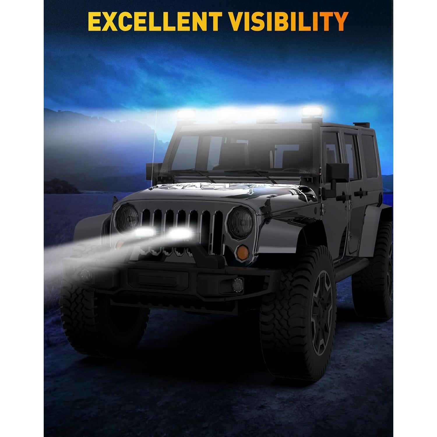 Barra de Luz LED NAOEVO 17.78cm 720W 72000LM Impermeable