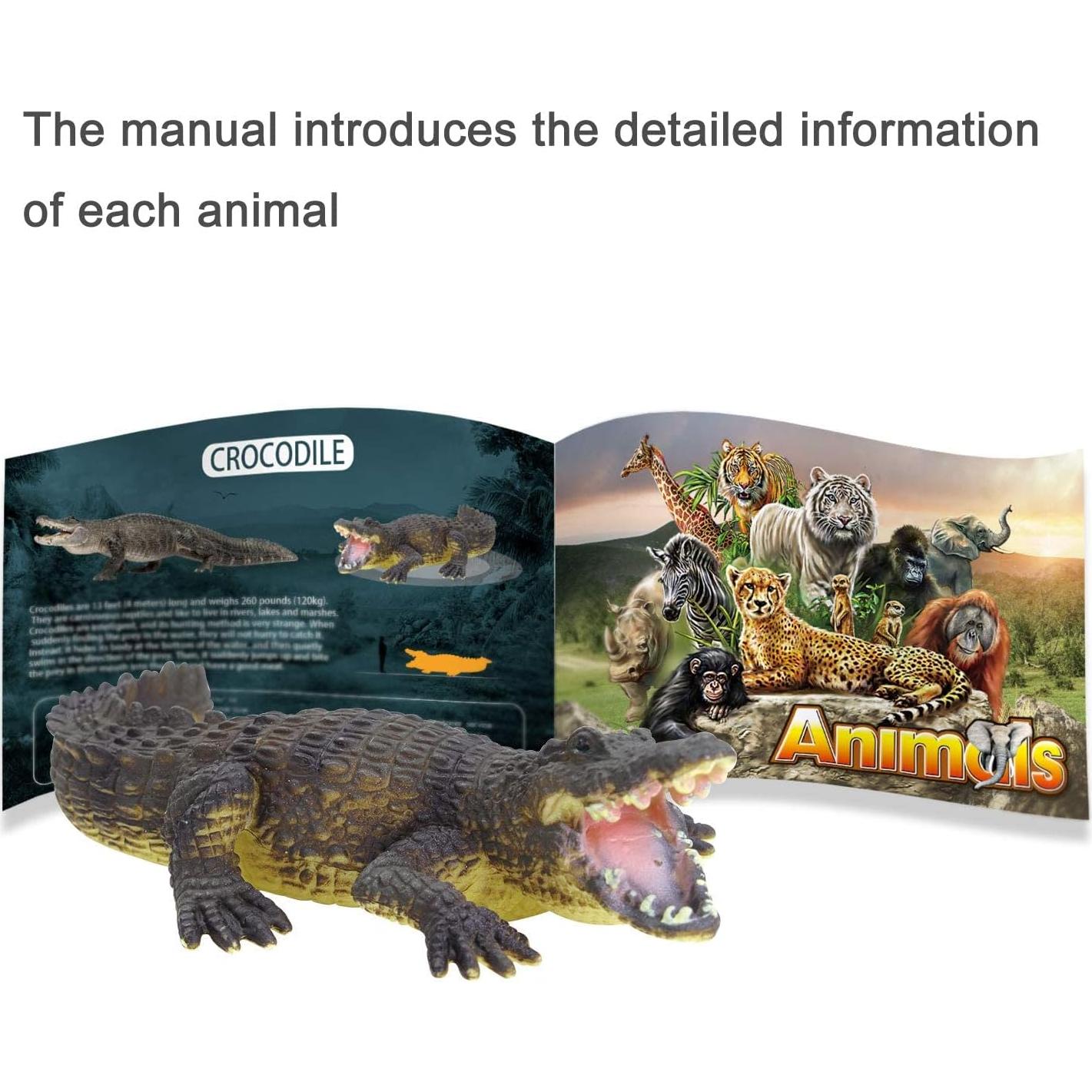 15 Animal Toys for Boys Realistic Safari Animals Farm Zoo Educational Toy Gift with Play Mat for 2 3 4 5 6 7 Year Old Girls Toddlers Kids