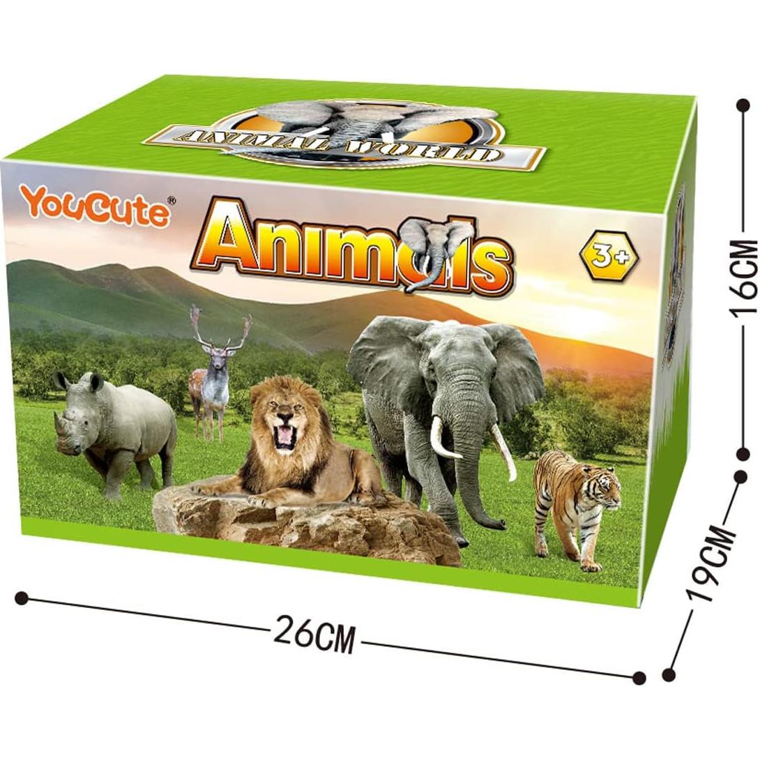 15 Animal Toys for Boys Realistic Safari Animals Farm Zoo Educational Toy Gift with Play Mat for 2 3 4 5 6 7 Year Old Girls Toddlers Kids