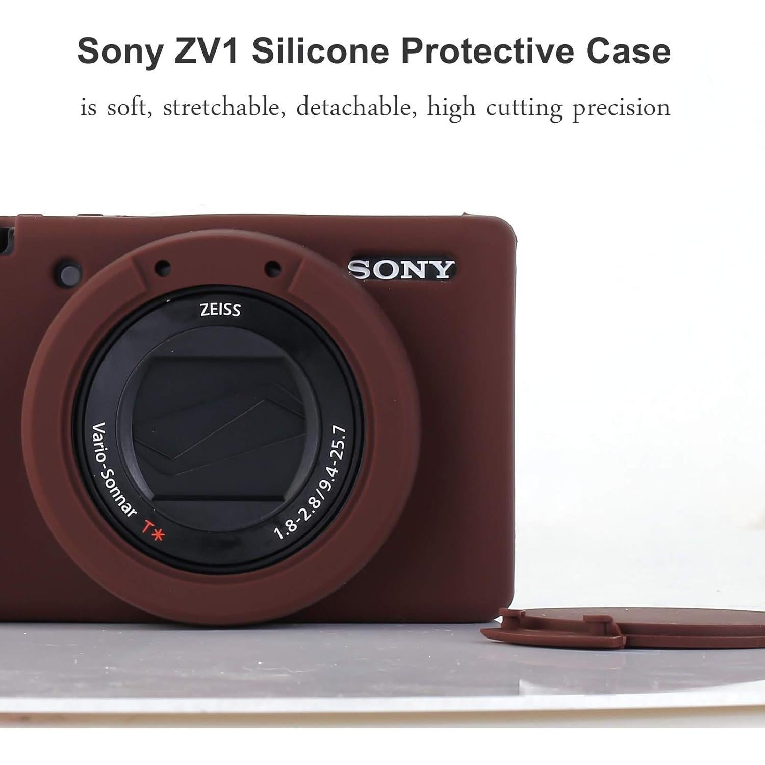 Funda de cámara Pocoukate para Sony ZV-1 - Silicona Café