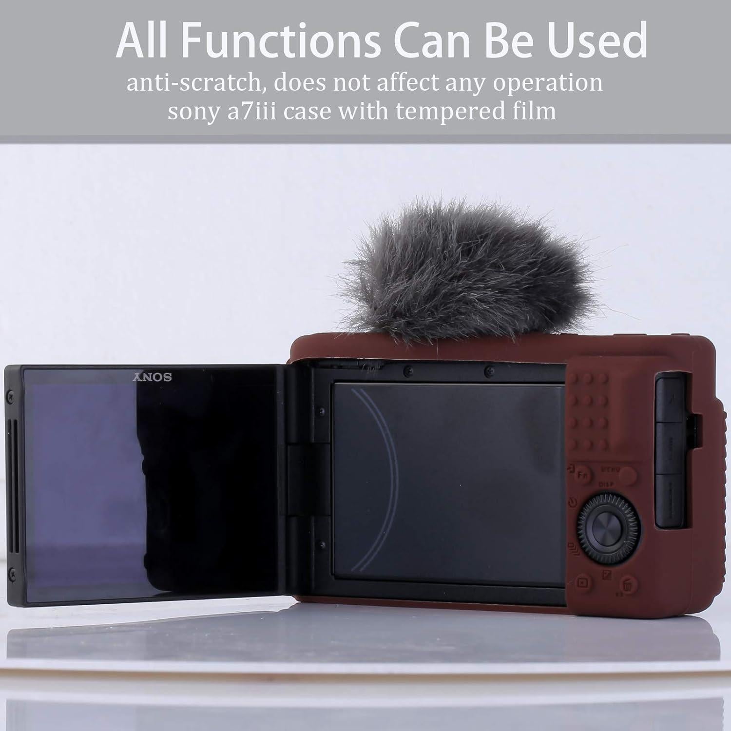 Funda de cámara Pocoukate para Sony ZV-1 - Silicona Café