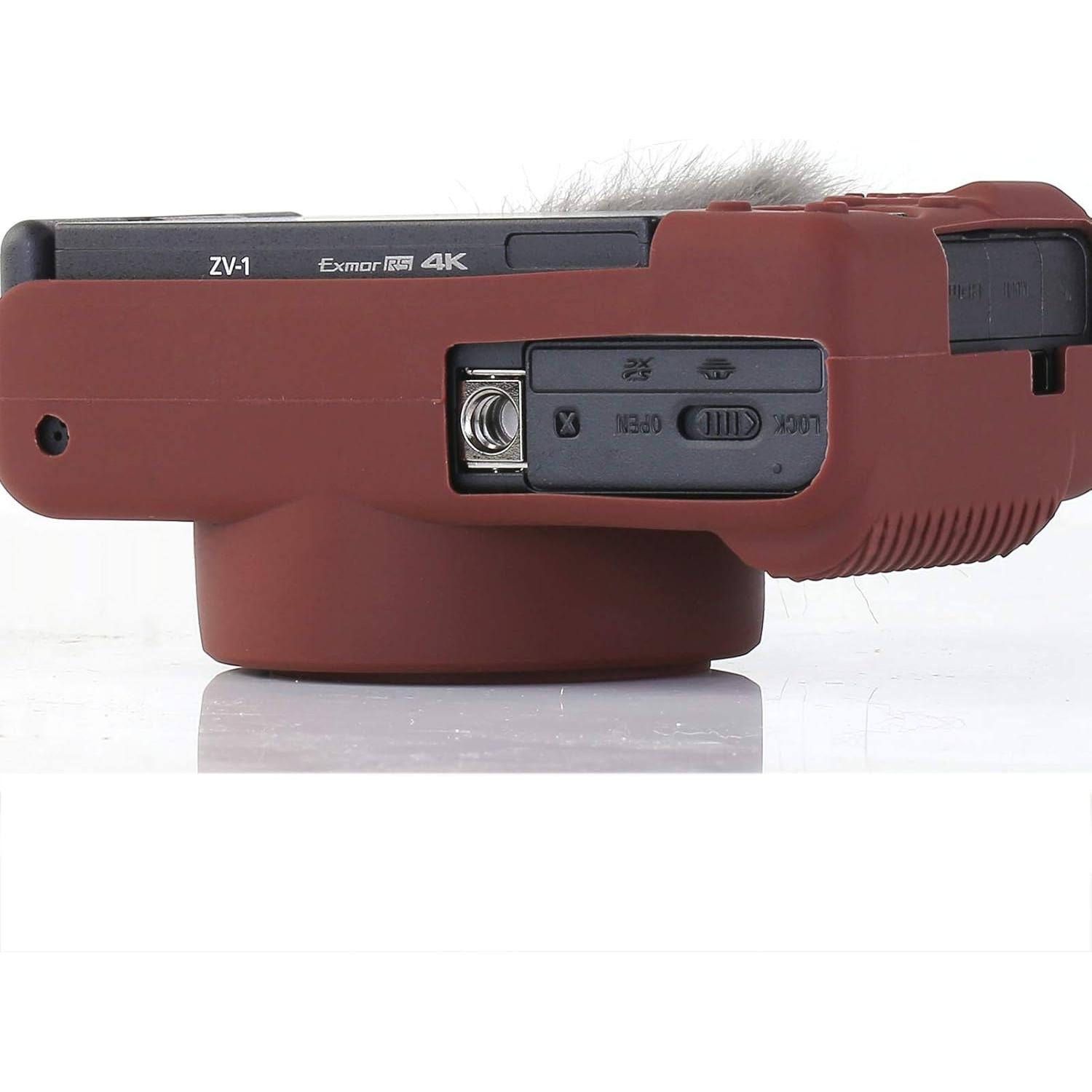 Funda de cámara Pocoukate para Sony ZV-1 - Silicona Café