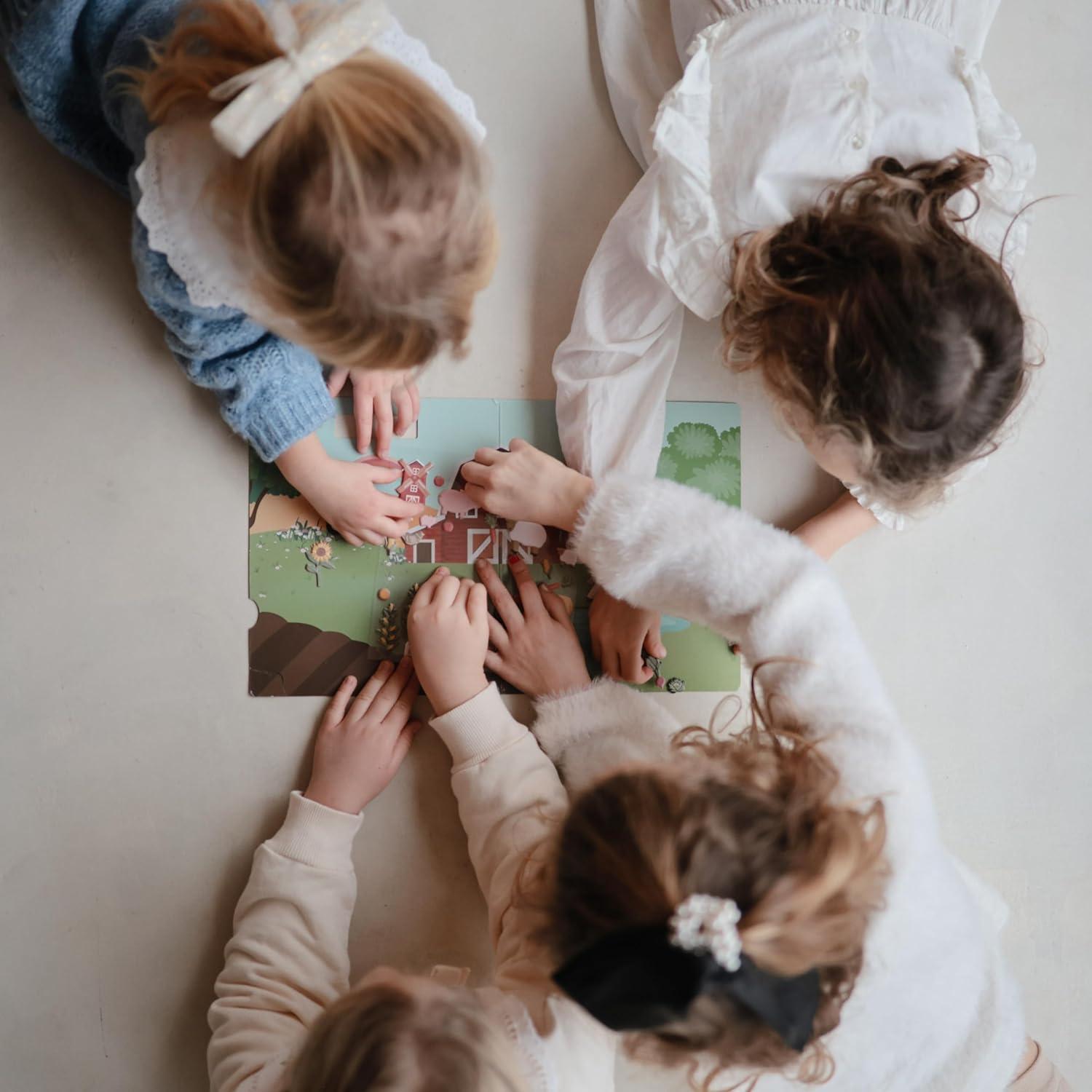 Set de Stickers Reutilizables Mushie Granja 50 Piezas