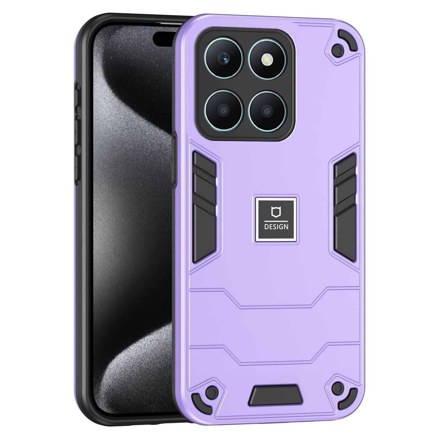 Funda protectora Kukoufey para Honor X6a 4G, TPU+PC morada