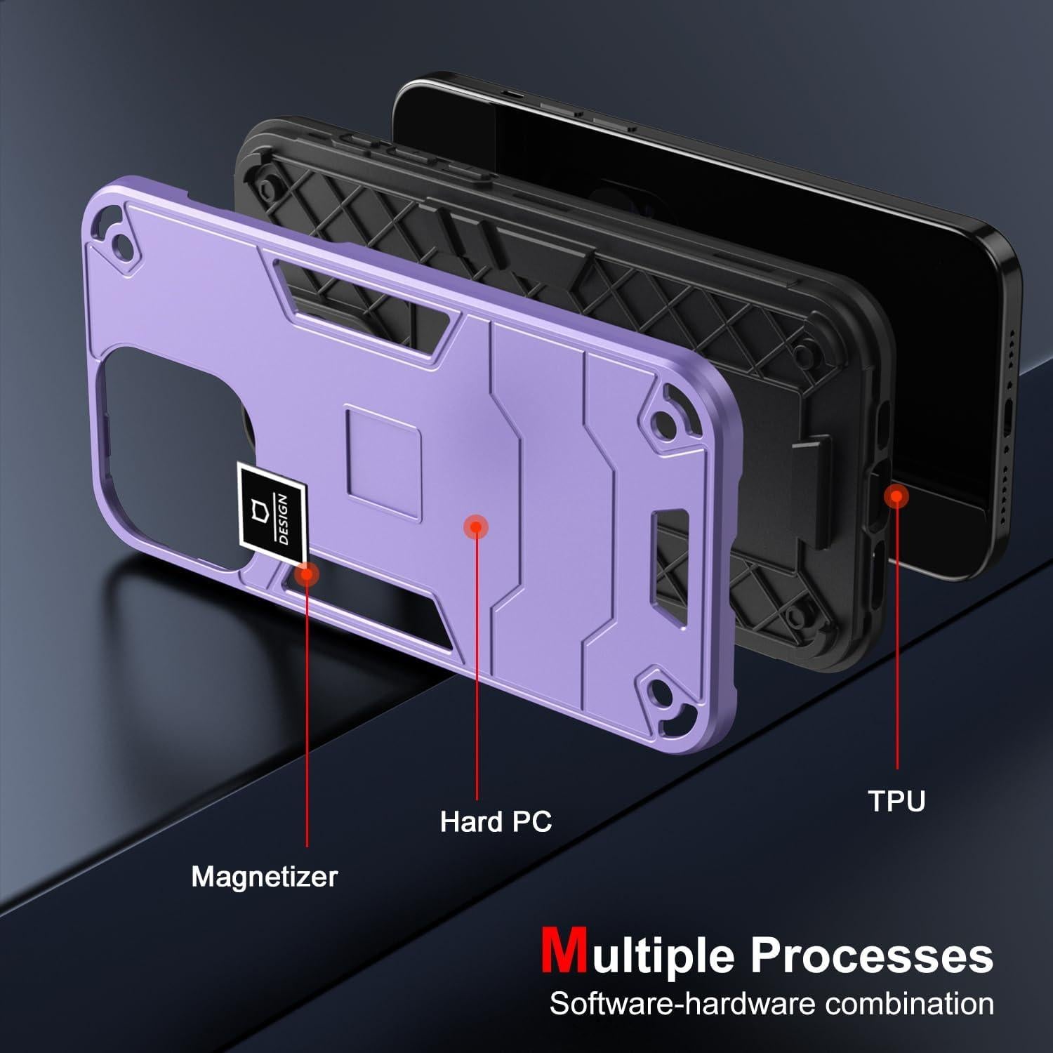 Funda protectora Kukoufey para Honor X6a 4G, TPU+PC morada