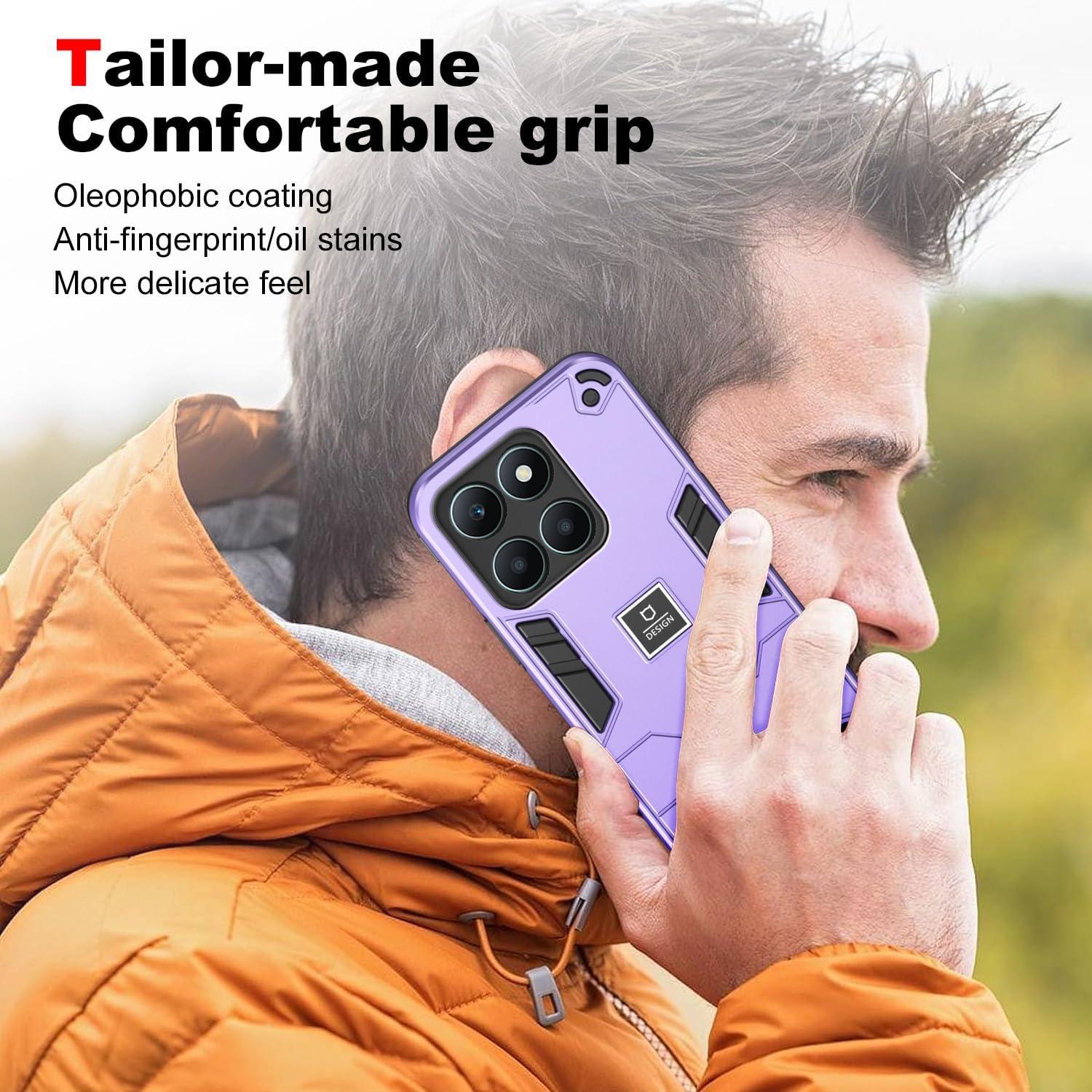 Funda protectora Kukoufey para Honor X6a 4G, TPU+PC morada
