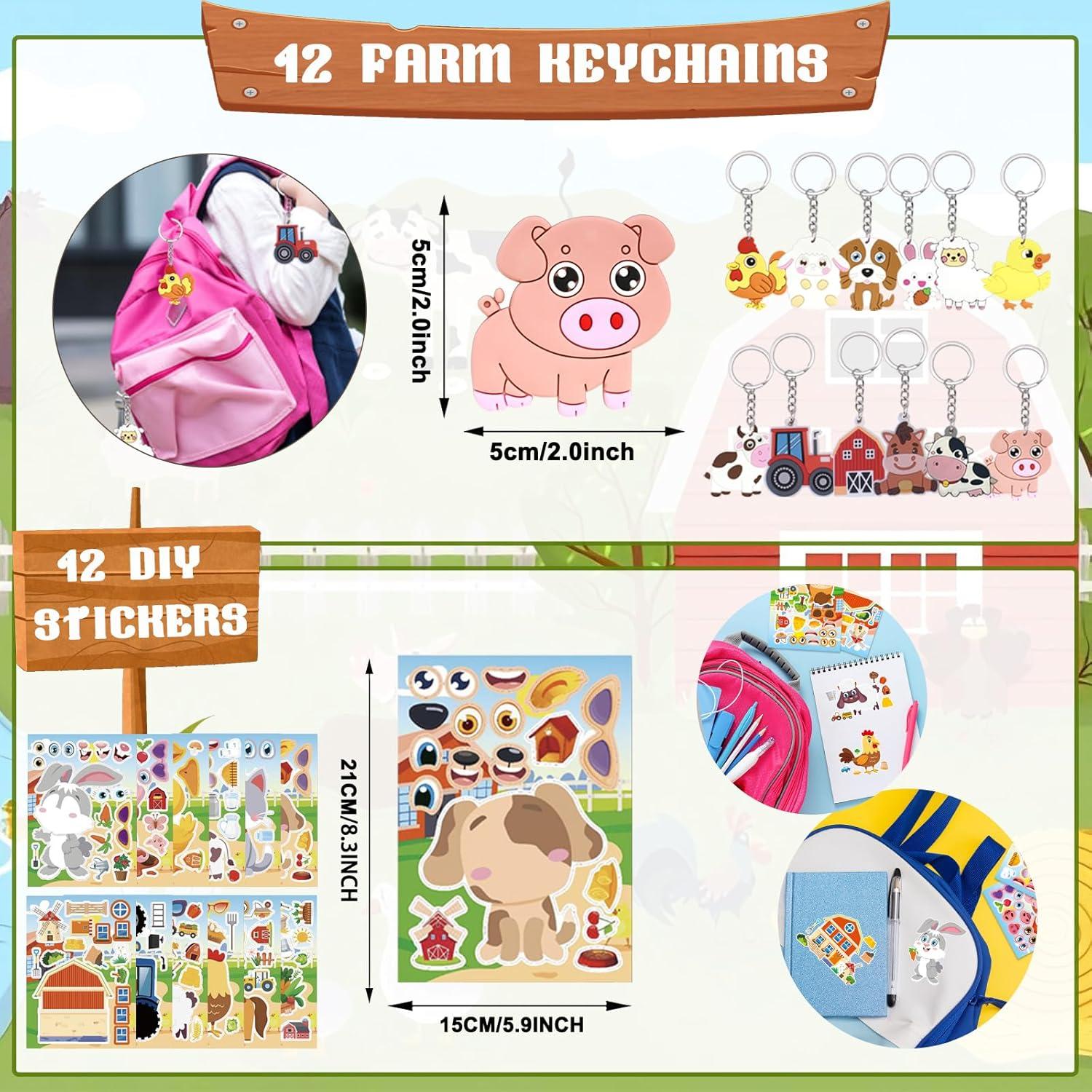 144 Piezas Suministros Fiesta Animales Granja Koeilay