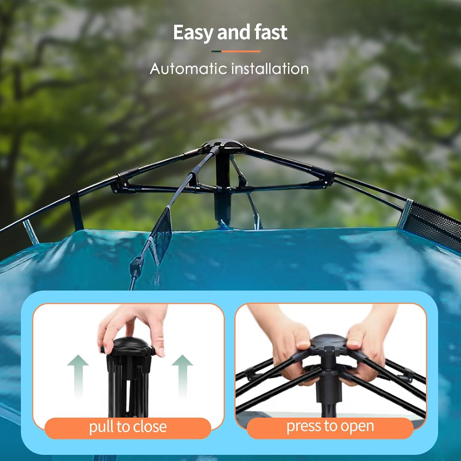 Carpa Instantánea Gerduck 3-en-1 para 4 Personas Azul