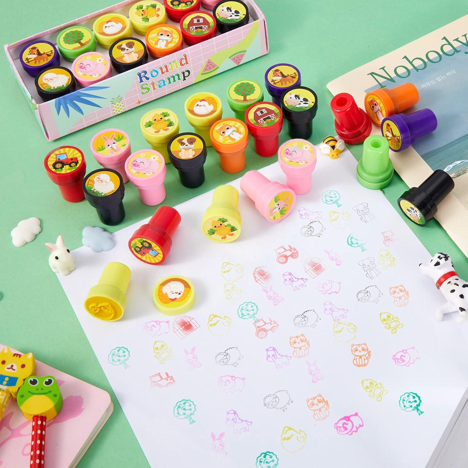 60 Sellos de Animales de Granja Gueevin para Niños