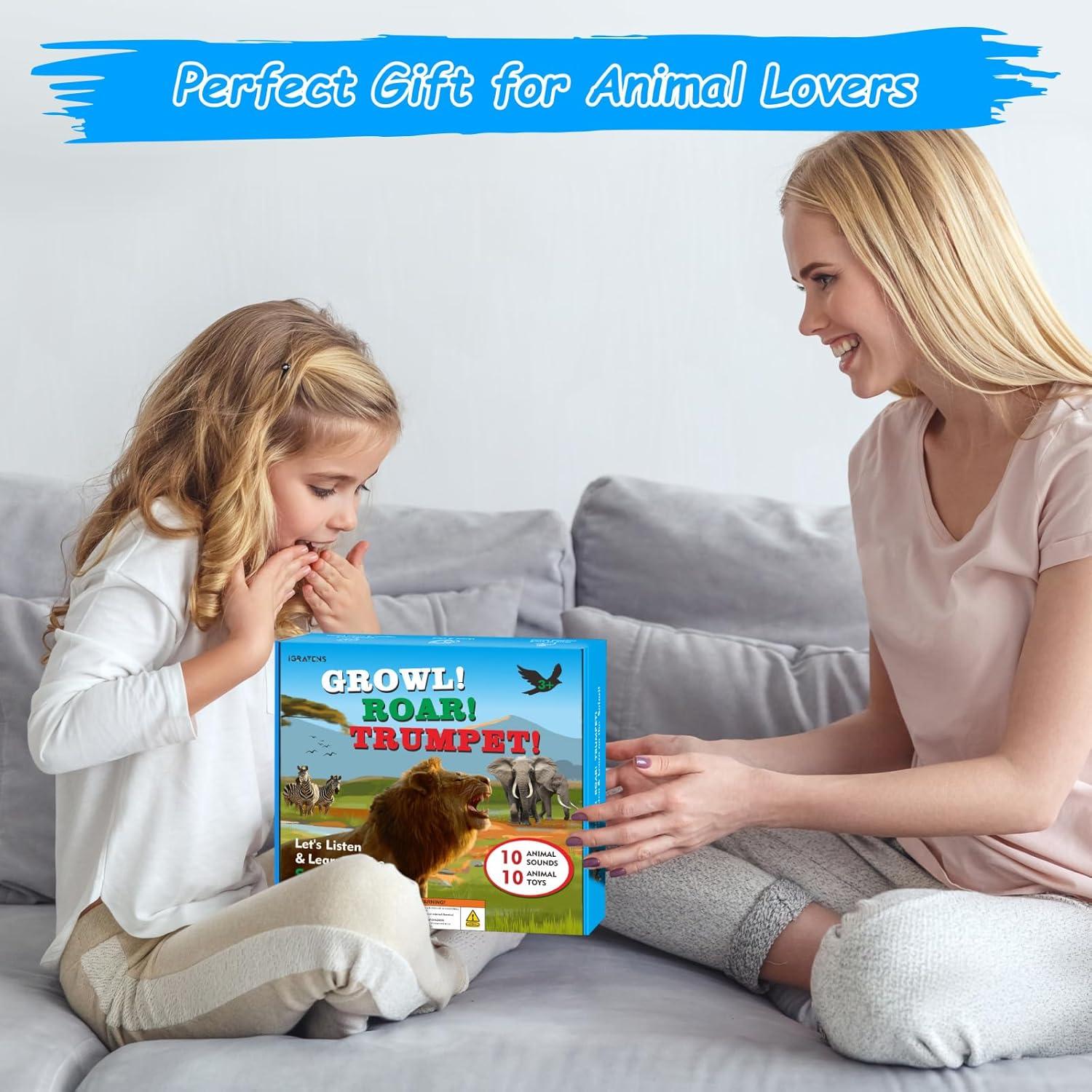 Figuras de Animales de Safari con Libro Sonoro 10PCS