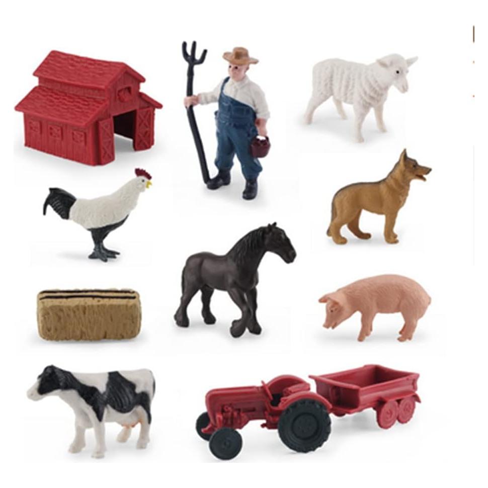 Figuritas de Animales de Granja OUKEYI 10 Piezas Realistas