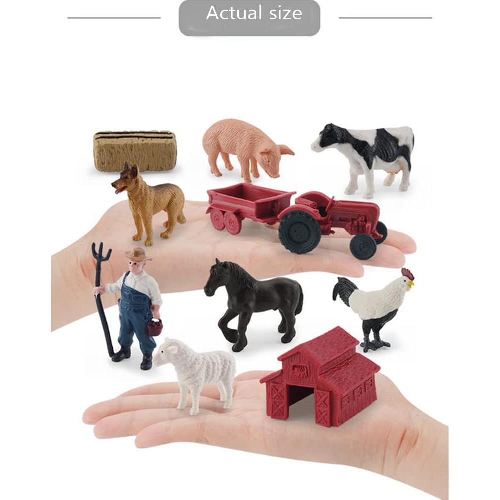 Figuritas de Animales de Granja OUKEYI 10 Piezas Realistas