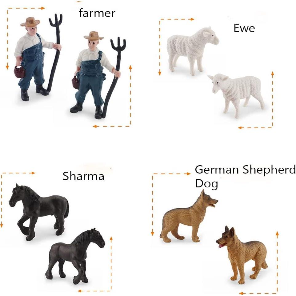 Figuritas de Animales de Granja OUKEYI 10 Piezas Realistas