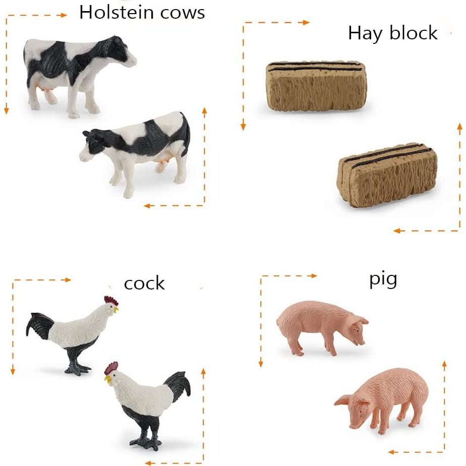 Figuritas de Animales de Granja OUKEYI 10 Piezas Realistas