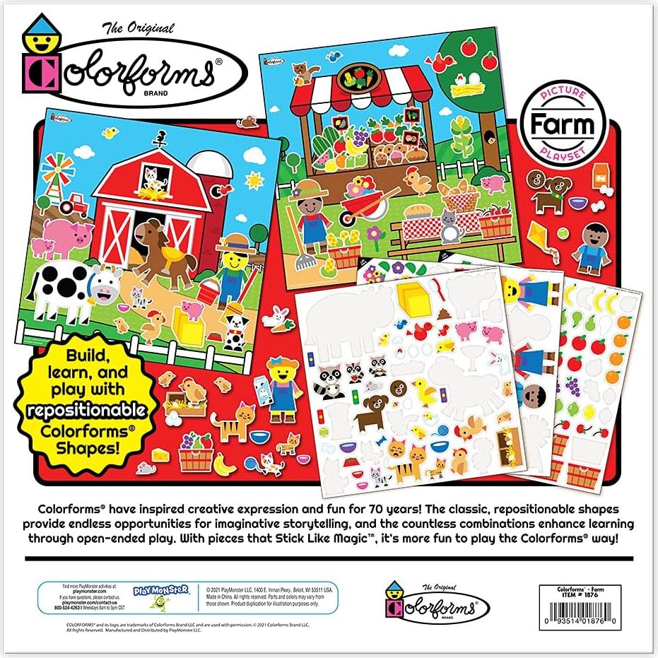 Colorforms Stickers Granja PlayMonster 100 Piezas Reposicionables