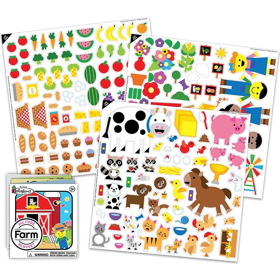 Colorforms Stickers Granja PlayMonster 100 Piezas Reposicionables