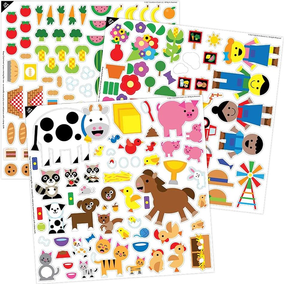 Colorforms Stickers Granja PlayMonster 100 Piezas Reposicionables