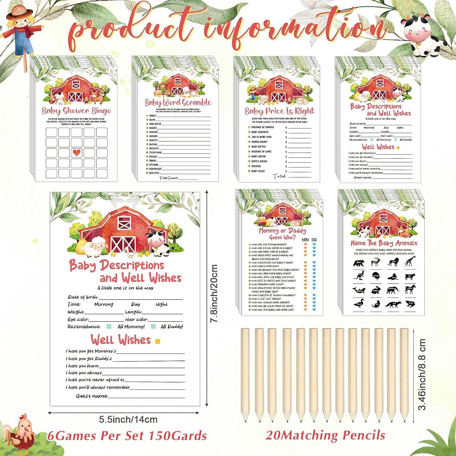 Conjunto de Juegos de Acuarela Nuanchu 150 Pcs Baby Shower