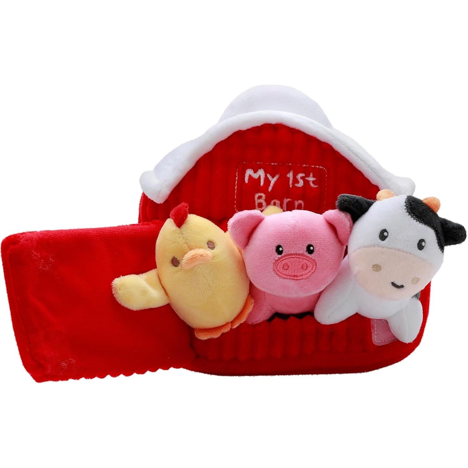 Juego de Peluche Mi Primer Establo 4 Piezas Animales Granja