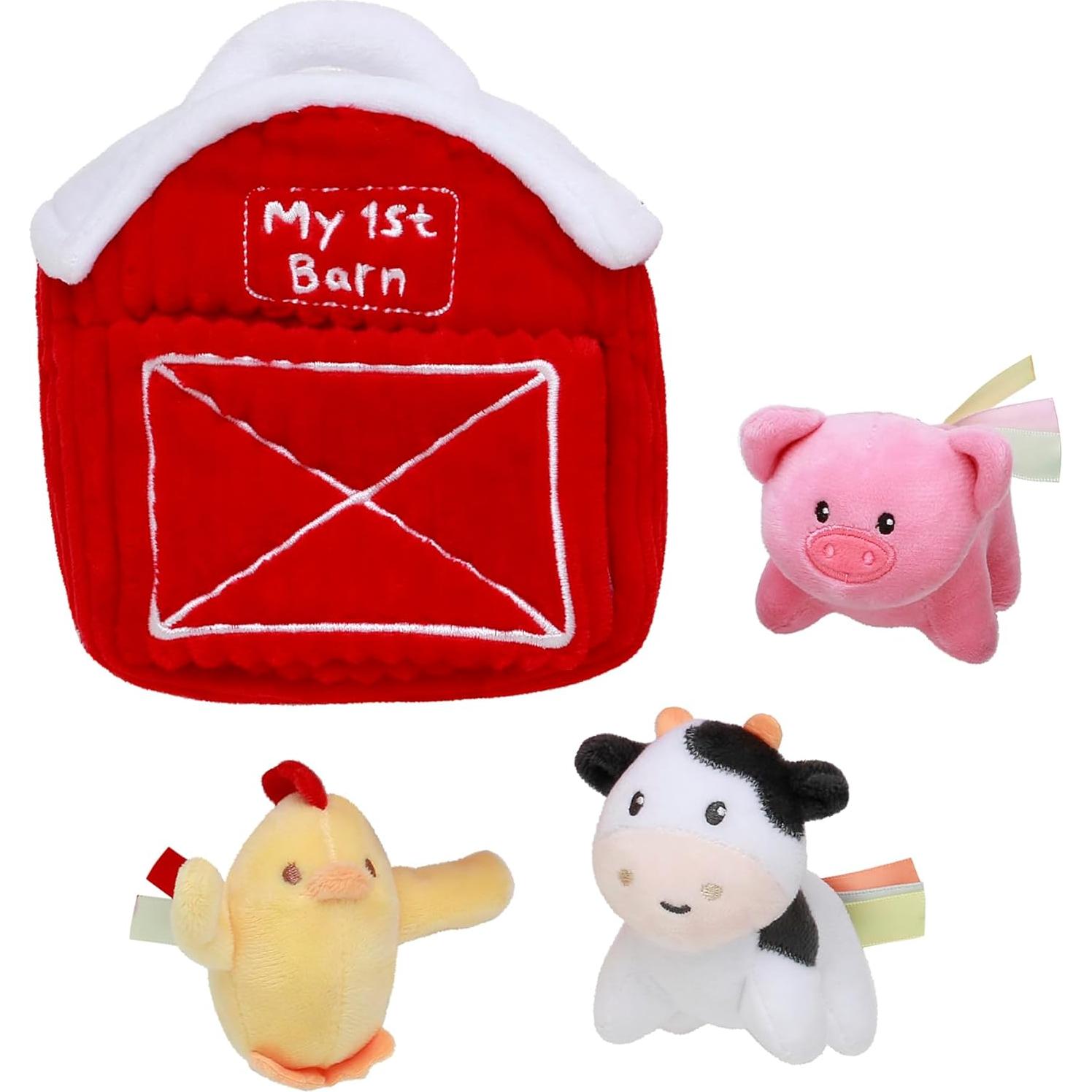 Juego de Peluche Mi Primer Establo 4 Piezas Animales Granja