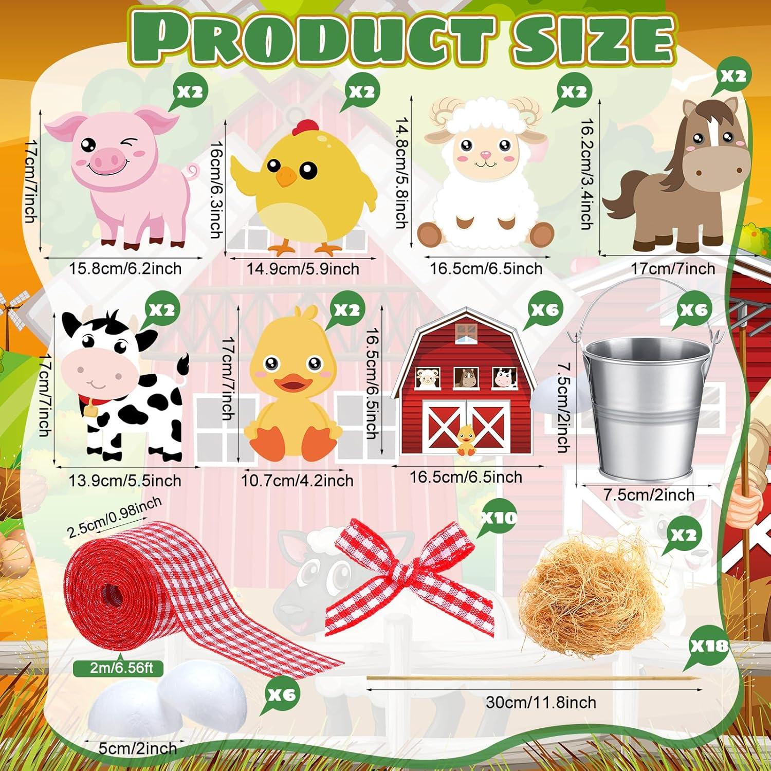 Set 6 Decoraciones Fiesta Animales Granja Weekgrat