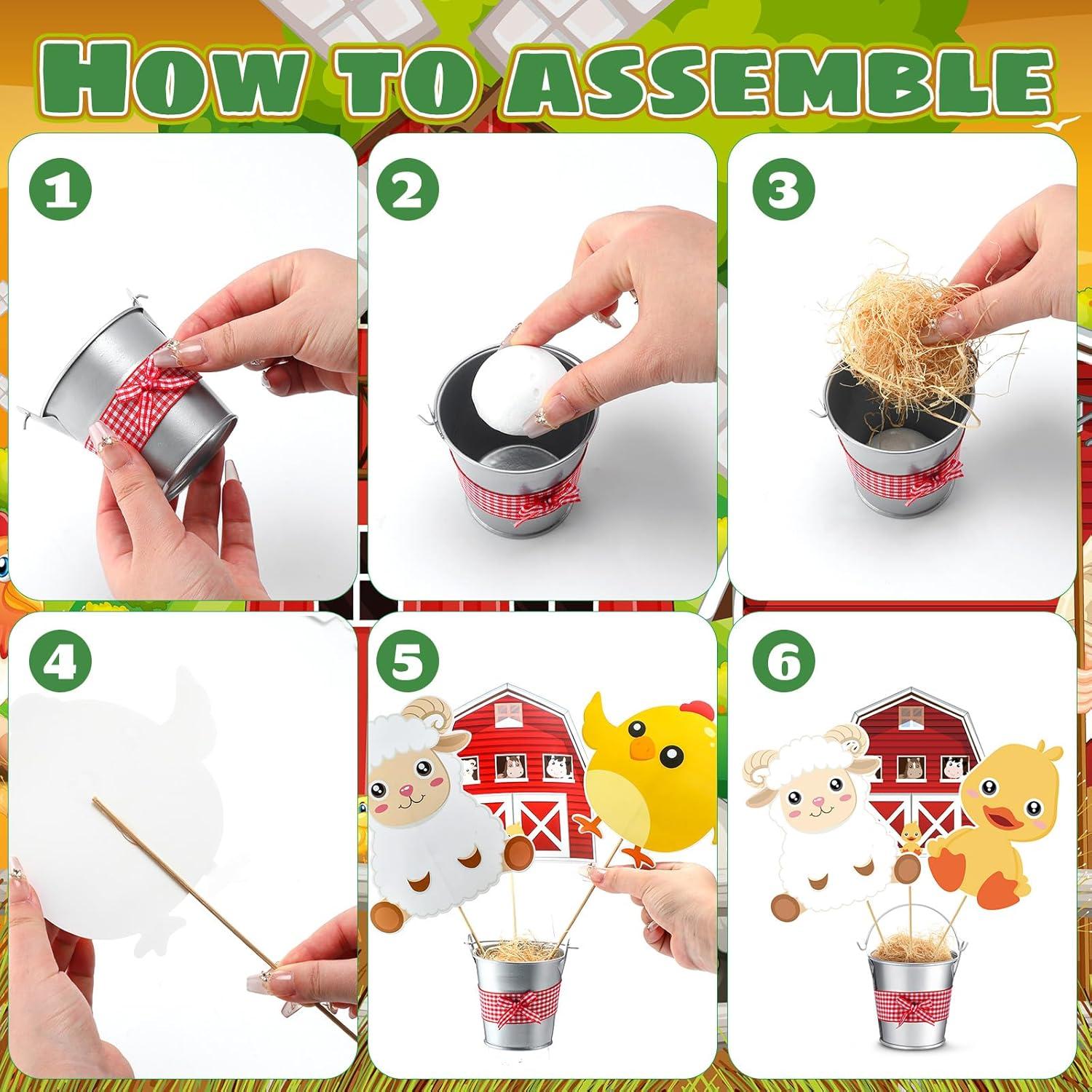 Set 6 Decoraciones Fiesta Animales Granja Weekgrat