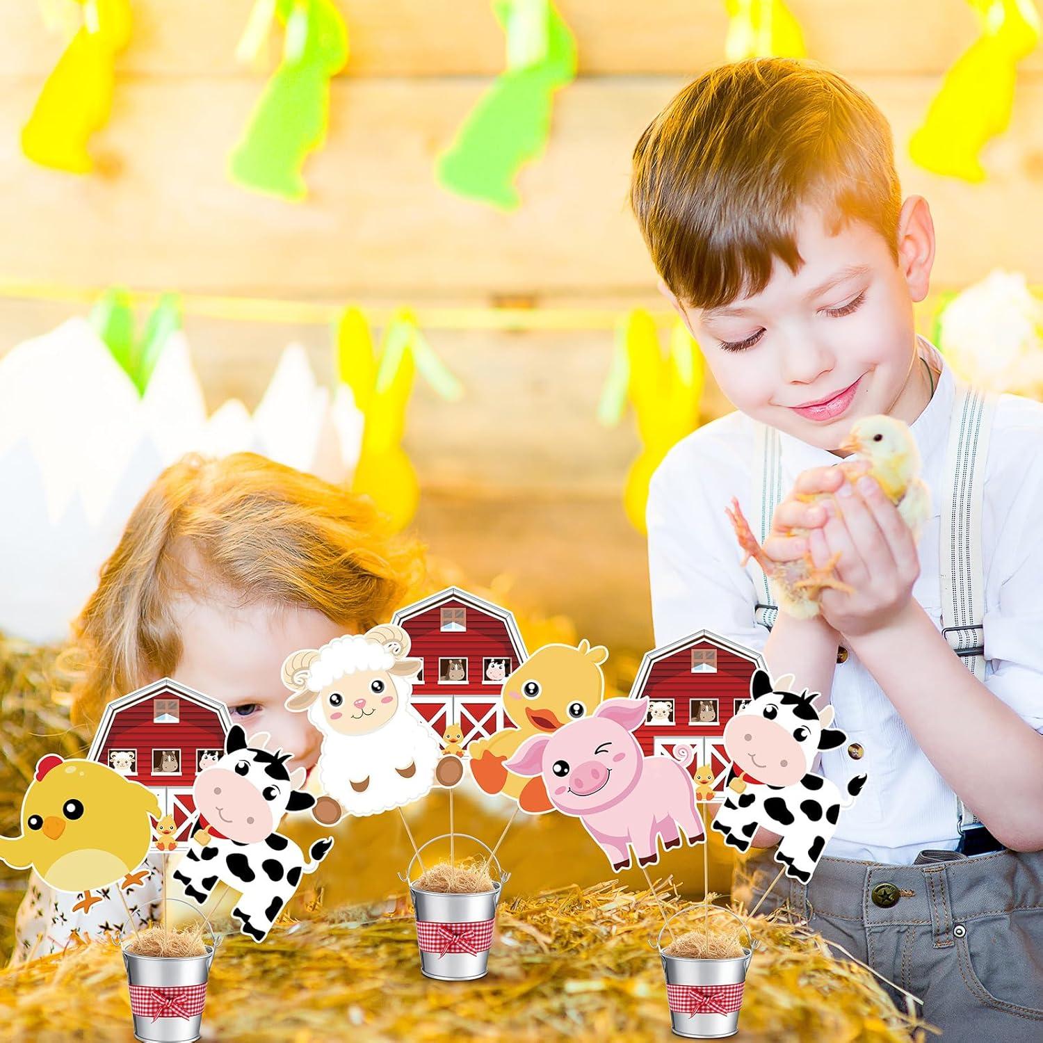 Set 6 Decoraciones Fiesta Animales Granja Weekgrat