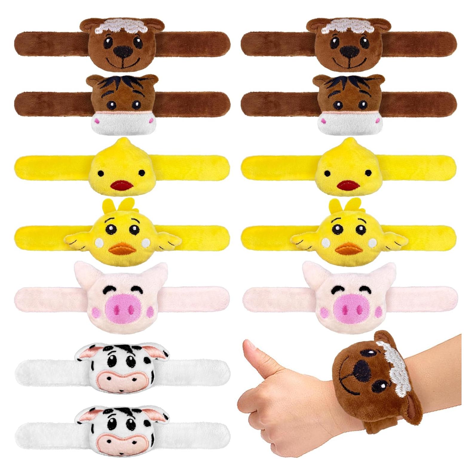 12 Pulseras de Golpe de Animales de Granja XIPEGPA 20 cm