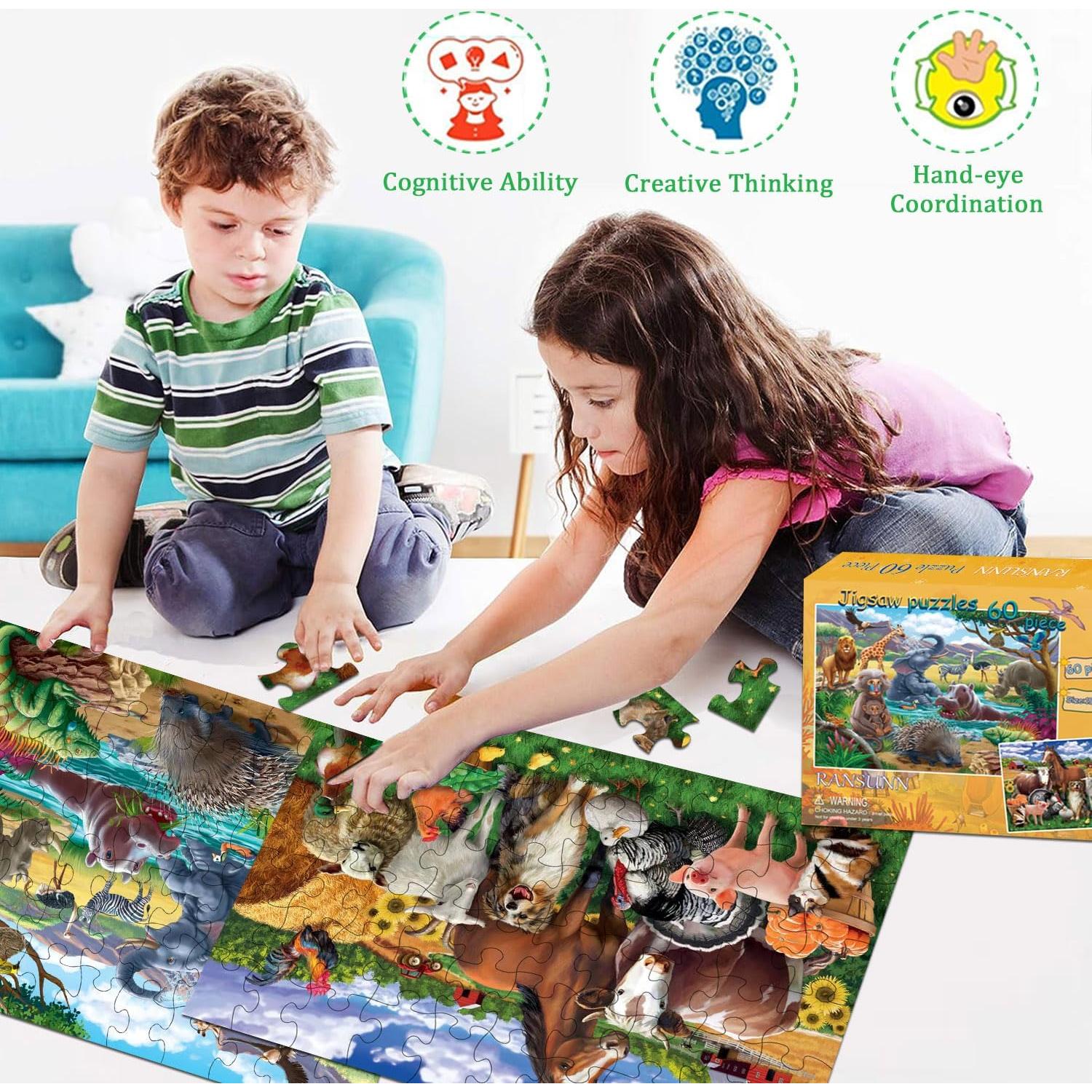 Rompecabezas RANSUNN 60 Piezas Animales 4-8 Años