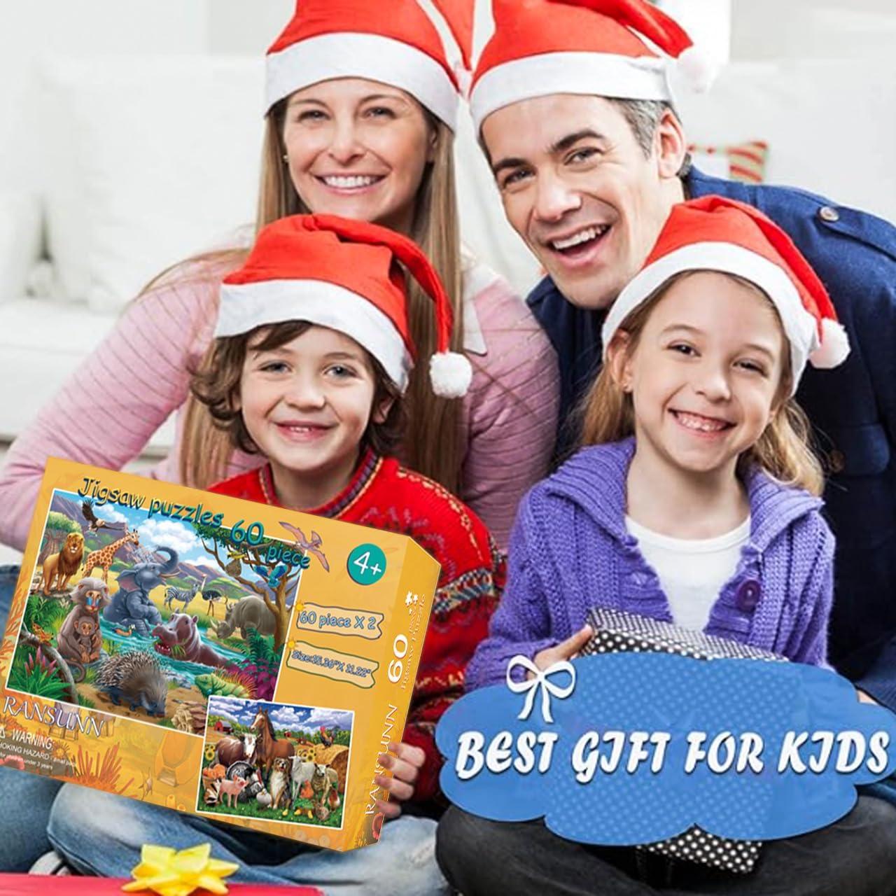 Rompecabezas RANSUNN 60 Piezas Animales 4-8 Años