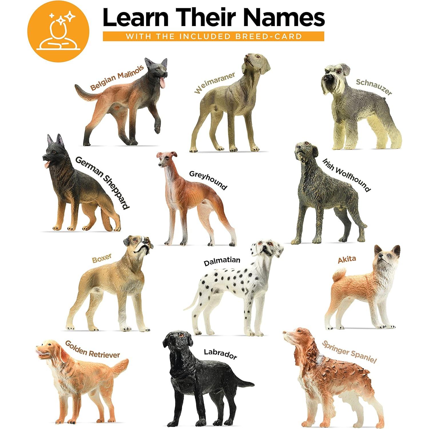 Figuritas de Perro Stargo - Set 12 Figuras Realistas 12,7 cm