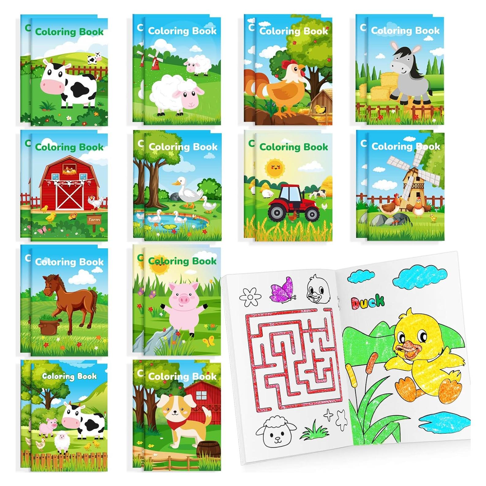 BenLouis 24 Libros de Colorear Animales de Granja para Niños