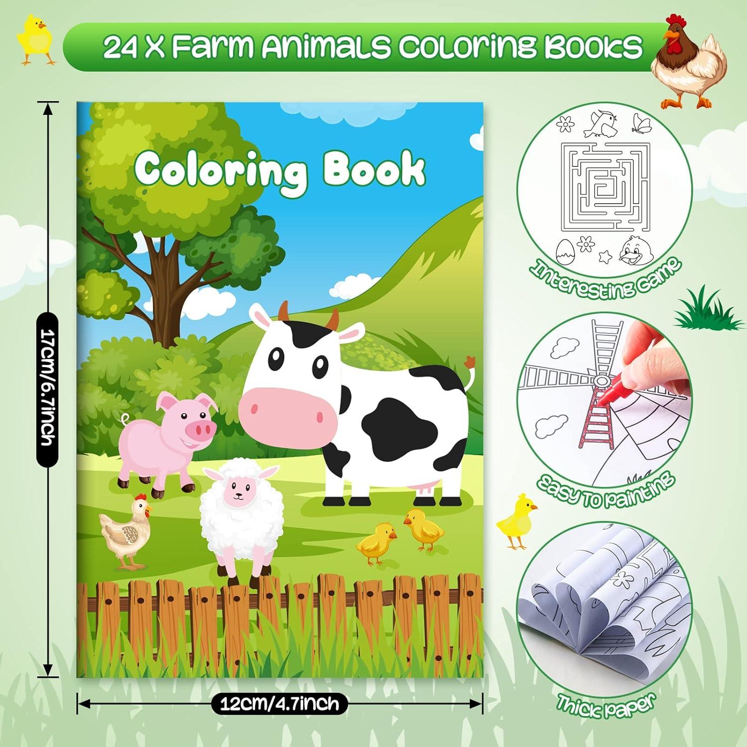 BenLouis 24 Libros de Colorear Animales de Granja para Niños