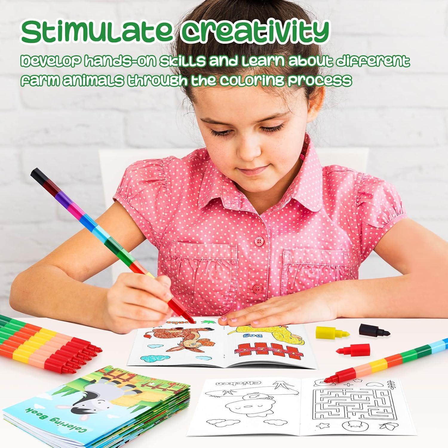 BenLouis 24 Libros de Colorear Animales de Granja para Niños