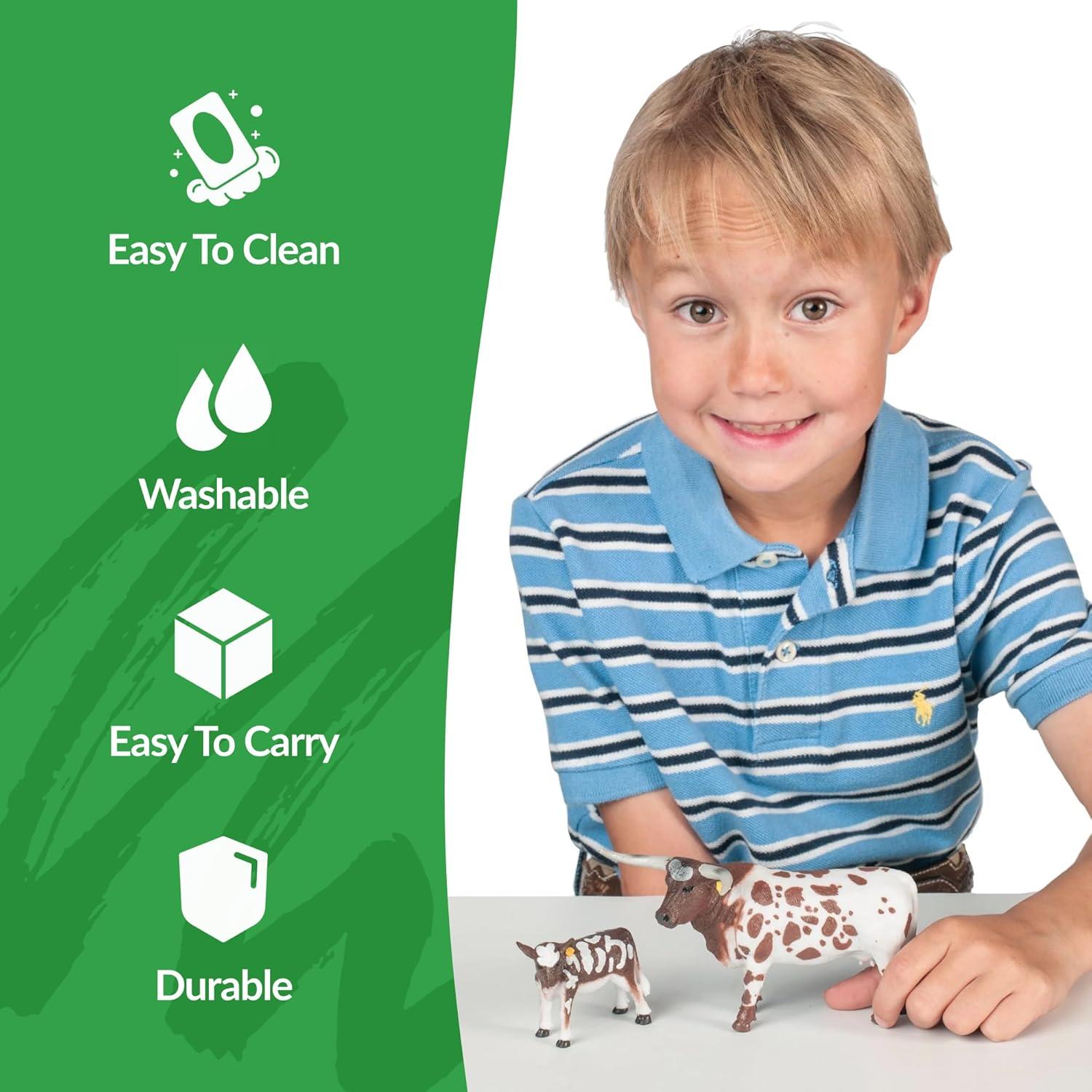 Vaca y Ternero Longhorn Big Country Toys 1:20 Pintados a Mano