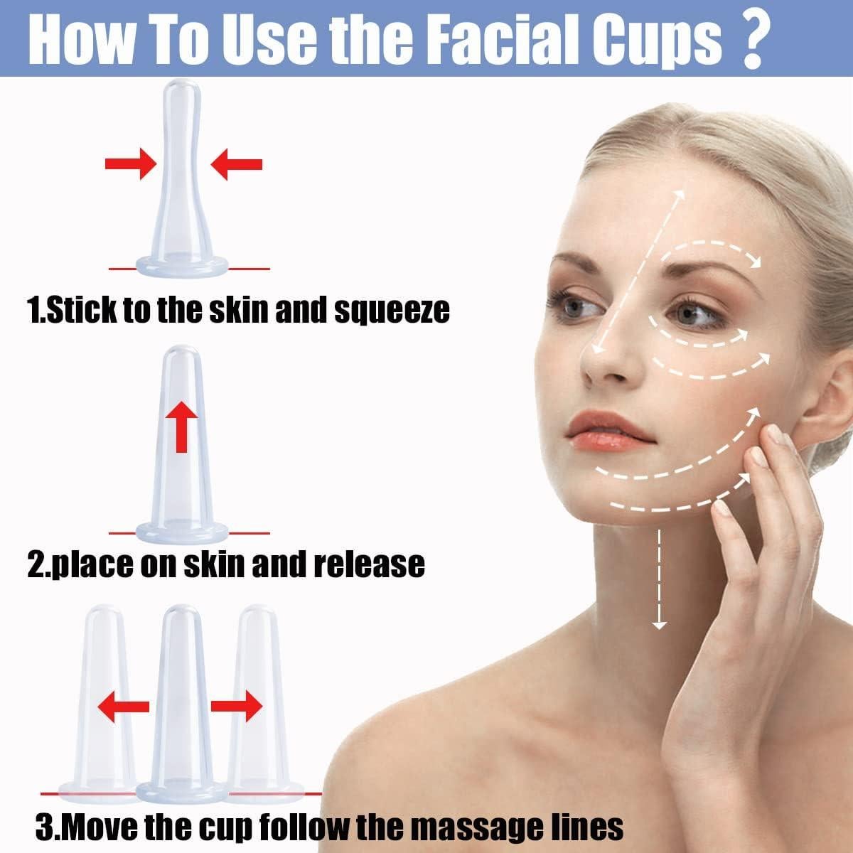 Juego de Ventosas de Silicona MAFLY para Masaje Facial y Corporal