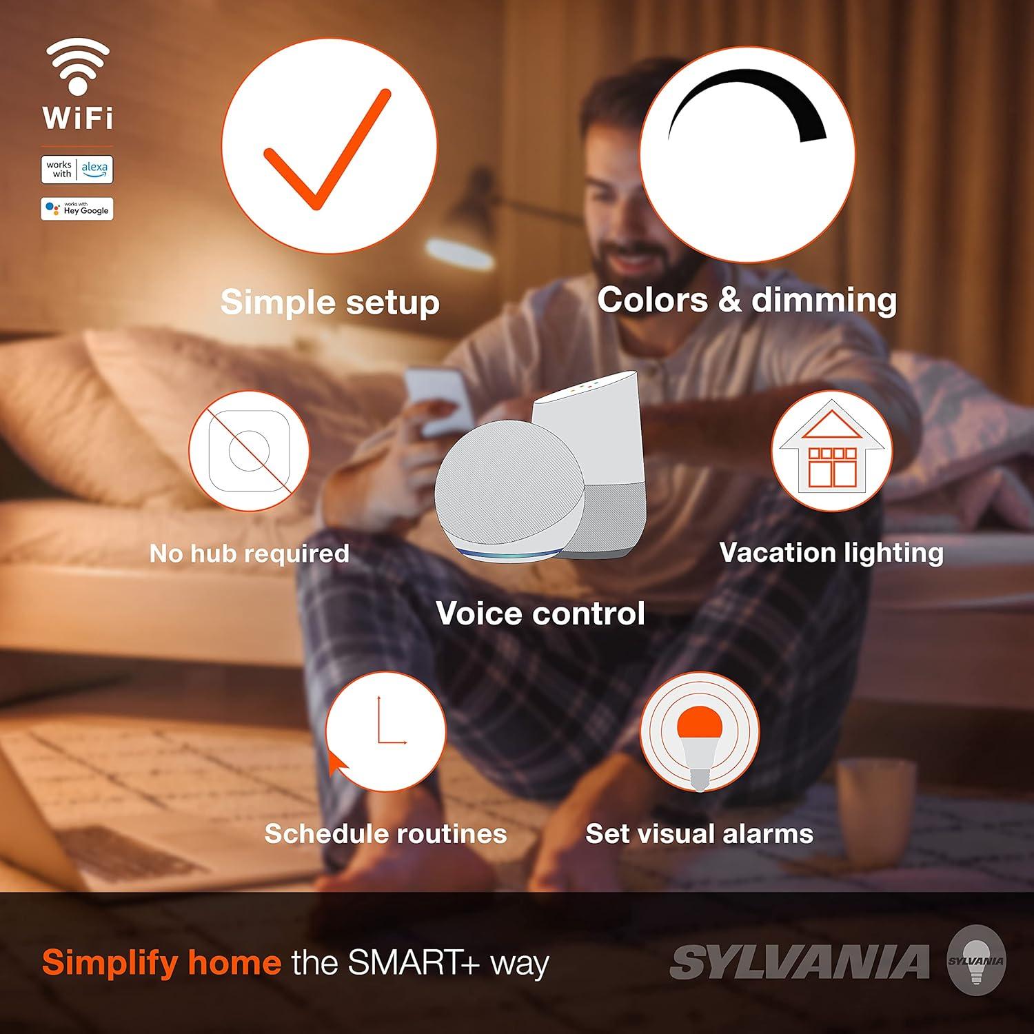 Bombilla LED Inteligente SYLVANIA A19 Wifi Regulable 9W 800Lúmenes