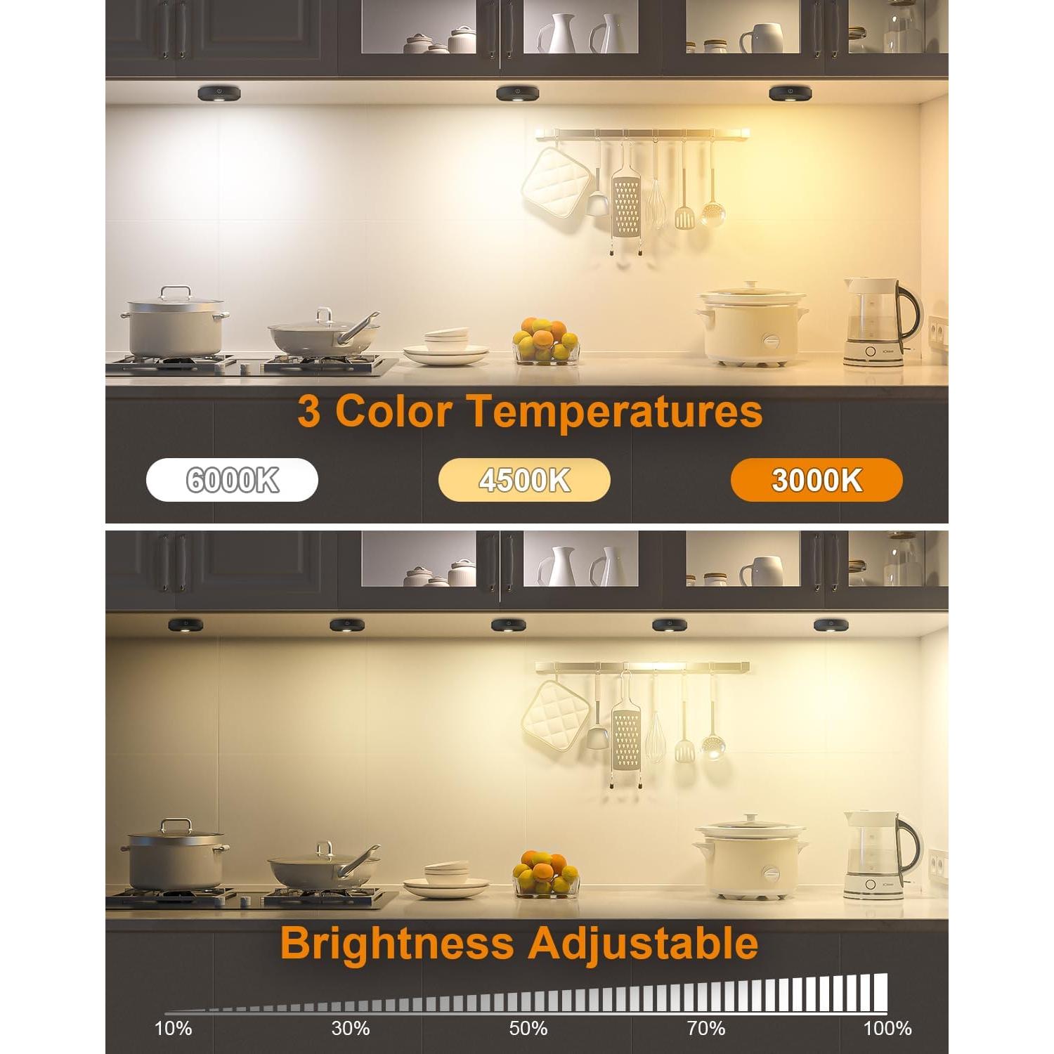 Luces Puck WILLED Recargables con Control Remoto - Paquete de 3