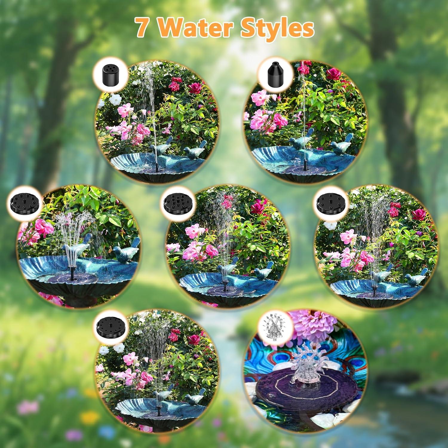 Bomba de Fuente Solar AISITIN 2.8W con Batería 1000mAh