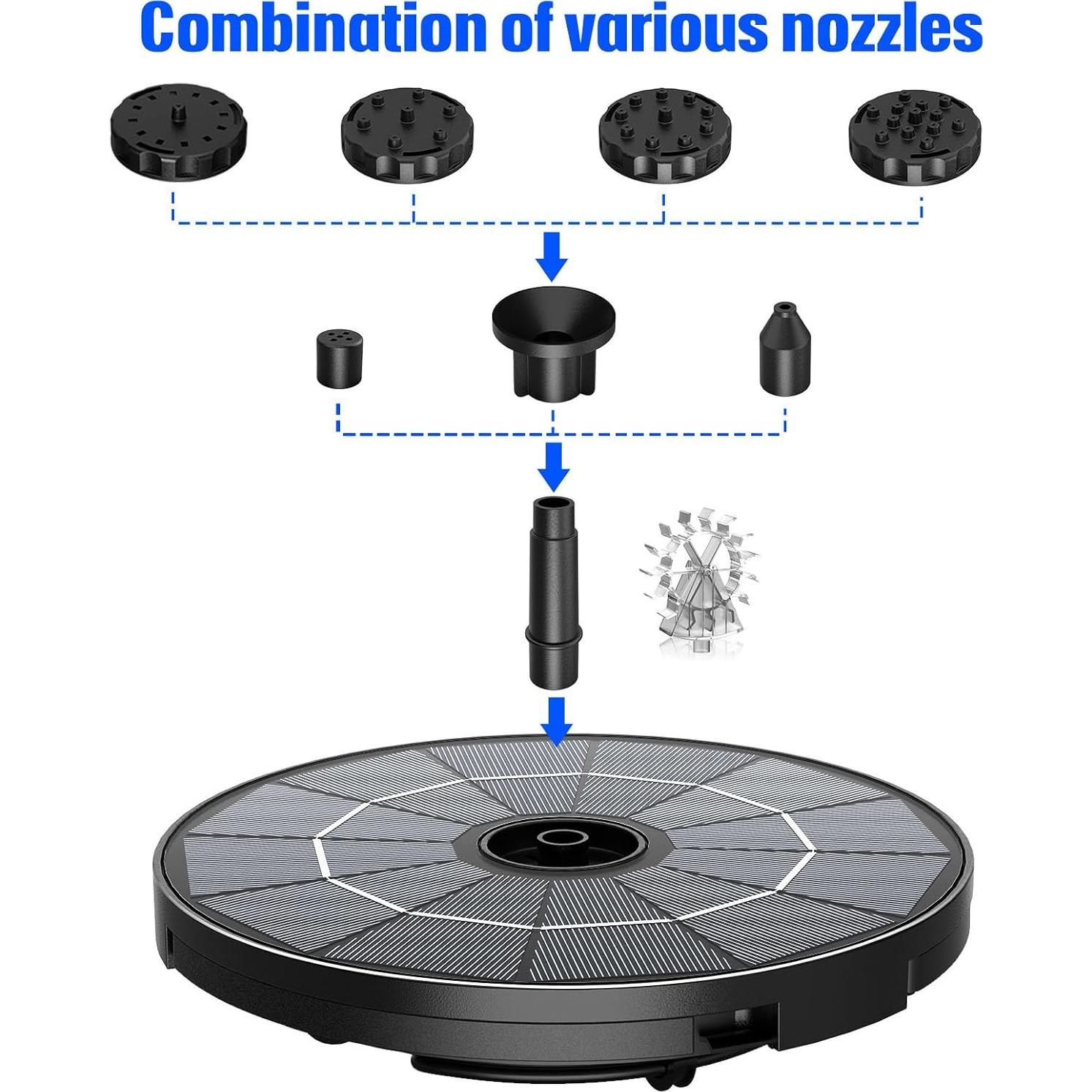 Bomba de Fuente Solar AISITIN 2.8W con Batería 1000mAh