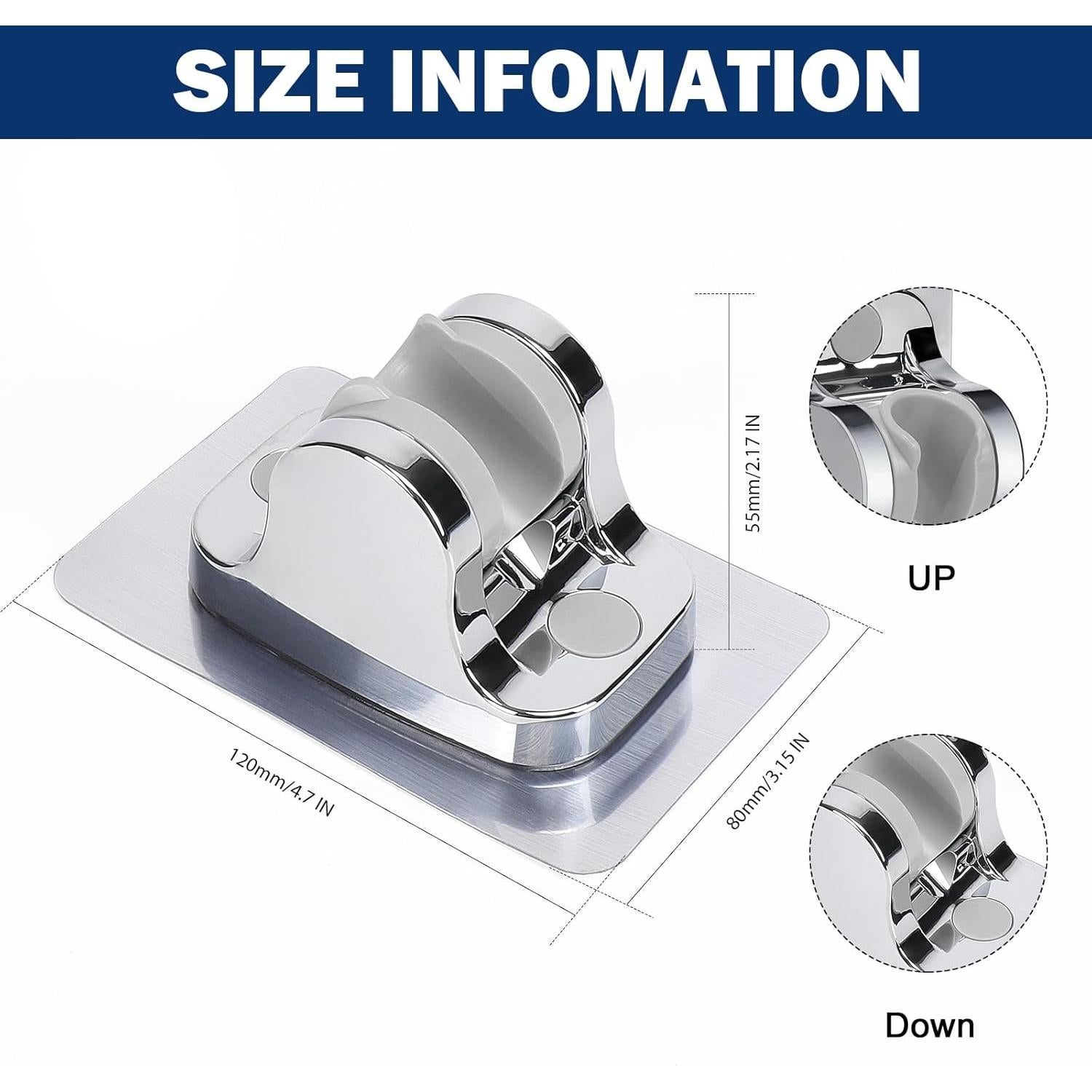 Soporte de Ducha Autoadhesivo NearMoon Cromado Ajustable